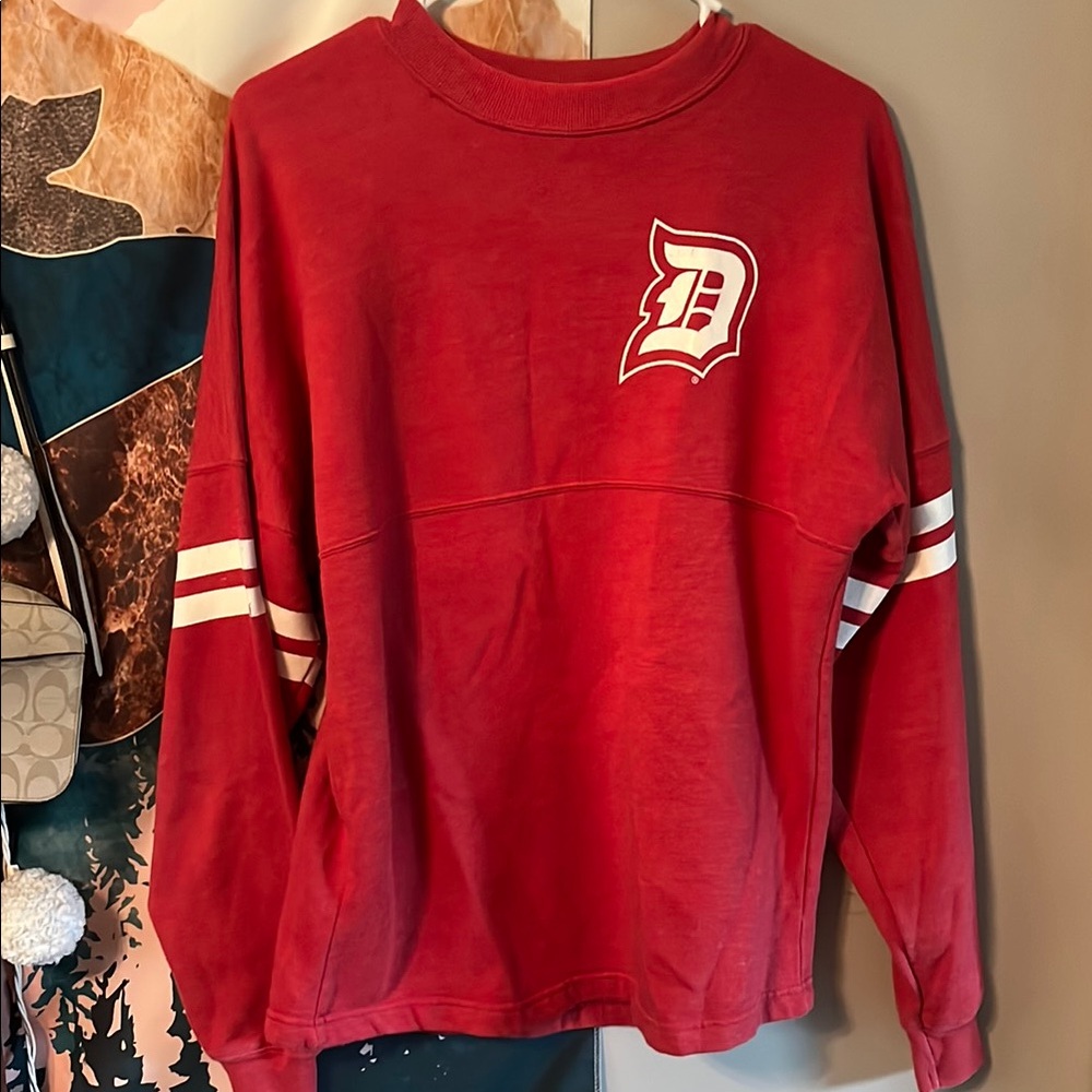 Red Sweatshirt with White Duquesne Logo